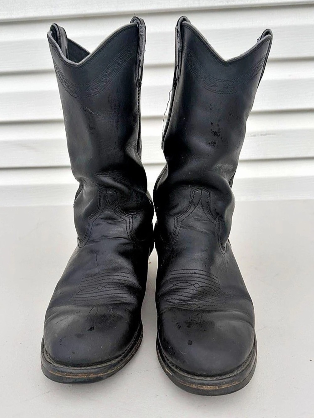 Smoky Mountain Black Leather Western Boots Mens 10 EE